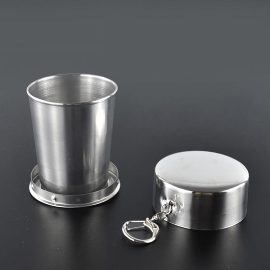 Outdoor creative folding cup，stainless steel expansion cup,outdoor travel toiletry cup compression cup.