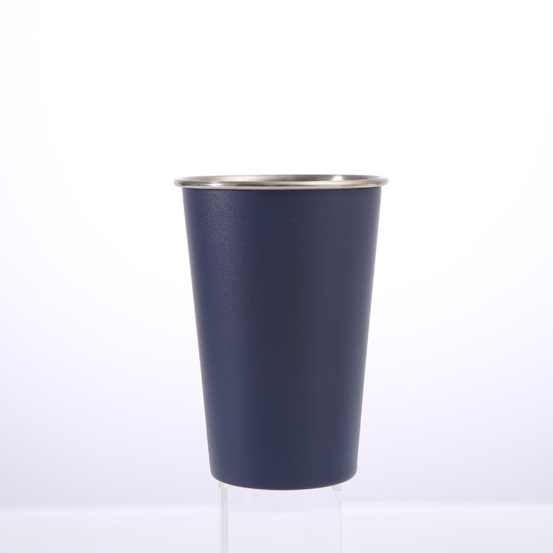 Single layer 304 stainless steel roll edge water cup 500ml beer cold drink cup, convenient accompanying cup, can be customized Logo.