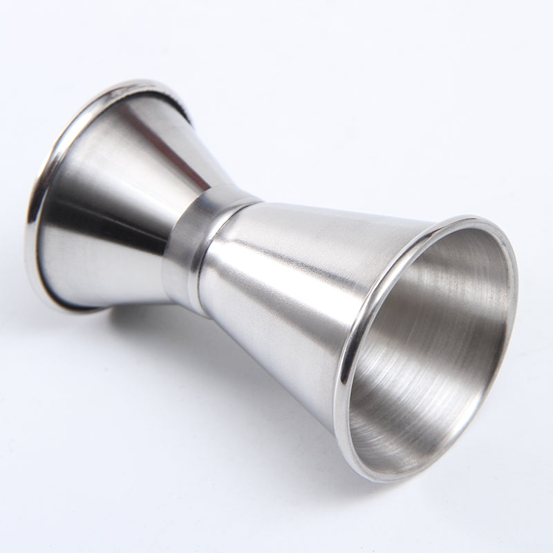 Rolled edge stainless steel double head measuring device,bar measure , mixing measuring cup, ounce cup, bar anes measuring cup.