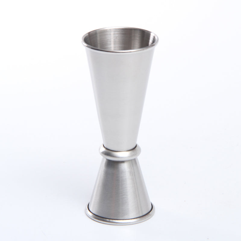 Rolled edge stainless steel double head measuring device,bar measure , mixing measuring cup, ounce cup, bar anes measuring cup.